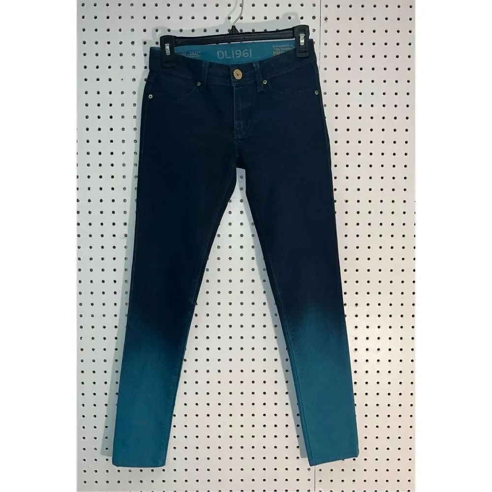 DL1961 Jeans 25 Emma Bali Legging Skinny 4 Way Stretch 360 Transition Teal
